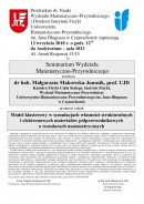 Seminarium- dr hab. Małgorzata Makowska-Janusik, prof. UJD