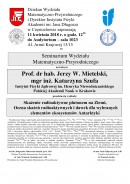 Seminarium-prof. dr hab. Jerzy W. Mietelski oraz mgr inż. Katarzyna Szufa 